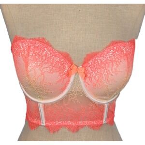 Victoria's Secret Very Sexy Demi Longline Strapless Bra 32D Ombre Lace Lingerie